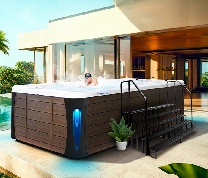 Calspas hot tub being used in a family setting - Crowley