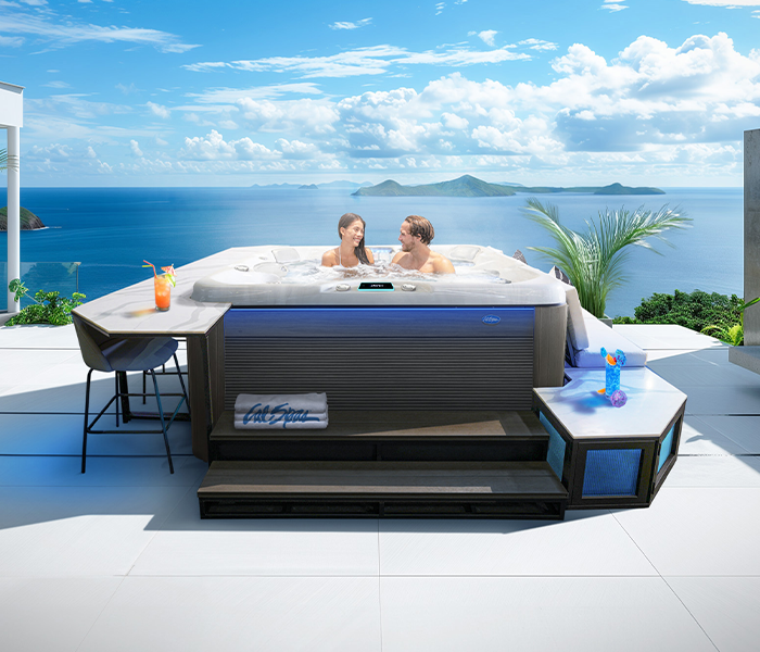 Calspas hot tub being used in a family setting - Crowley